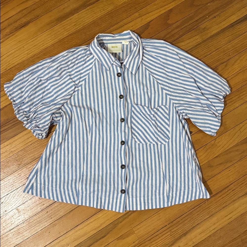 Maeve Zooey Bubble Sleeve Blouse